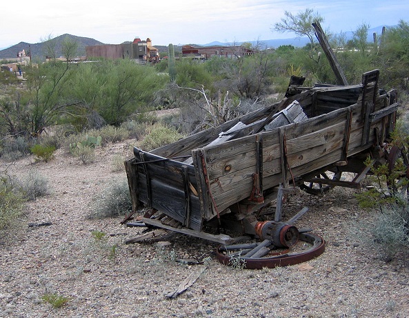 old broken wagon